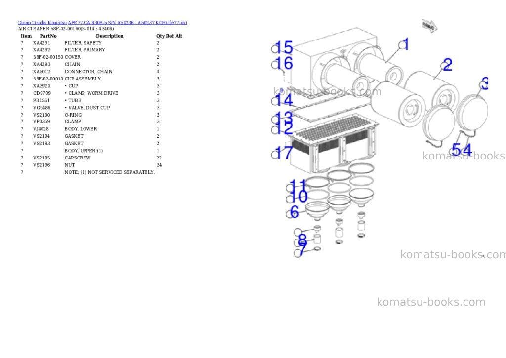 Komatsu AFE77-CA 830E-5 S/N A50236 - A50237 KCH Parts catalog cover Page 7 Komatsu AFE77-CA 830E-5 S/N A50236 - A50237 KCH Parts catalog cover Page 7