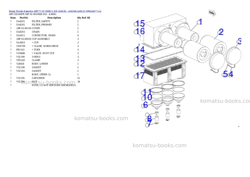 Komatsu AFE77-CC 830E-5 S/N A50242 - A50244,A50251 SMS Parts catalog cover Page 7 Komatsu AFE77-CC 830E-5 S/N A50242 - A50244,A50251 SMS Parts catalog cover Page 7