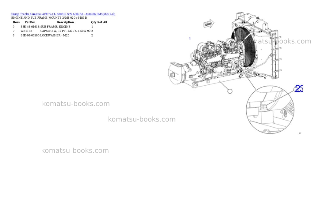 Komatsu AFE77-CL 830E-5 S/N A50283 - A50286 SMS Parts catalog cover Page 10 Komatsu AFE77-CL 830E-5 S/N A50283 - A50286 SMS Parts catalog cover Page 10