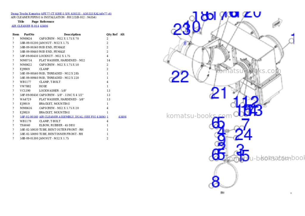 Komatsu AFE77-CT 830E-5 S/N A50331 - A50333 KAL Parts catalog cover Page 6 Komatsu AFE77-CT 830E-5 S/N A50331 - A50333 KAL Parts catalog cover Page 6