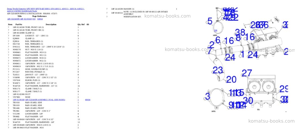 Komatsu AFE78-AB 930E-5 S/N A40111, A40115 - A40116, A40121 - A40122 UNITED WAMBO Parts catalog cover Page 4