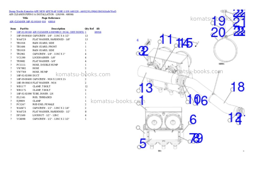 Komatsu AFE78-AF 930E-5 S/N A40128 - A40129 LOMAS BAYAS Parts catalog cover Page 3