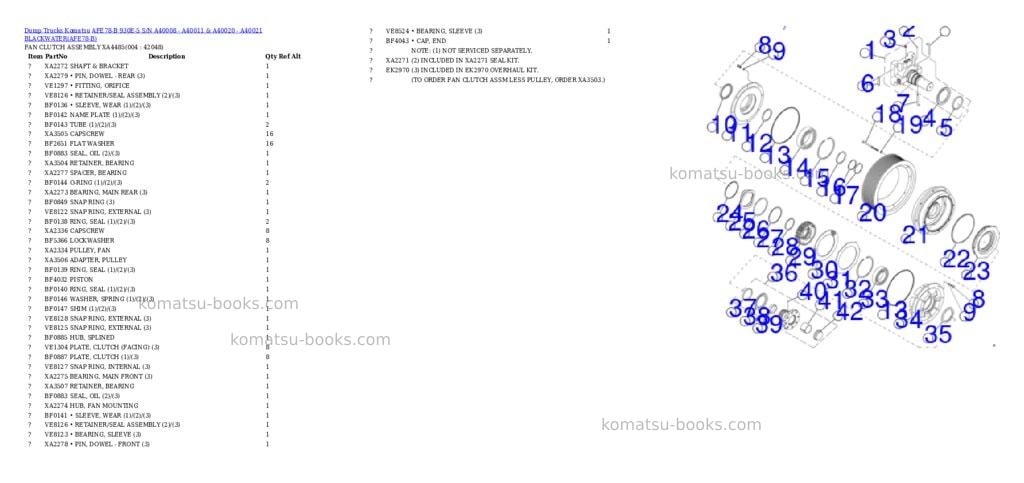 Komatsu afe78-b 930e-5 s/n a40008 - a40011 & a40020 - a40021 blackwater Parts catalog cover Page 2 Komatsu afe78-b 930e-5 s/n a40008 - a40011 & a40020 - a40021 blackwater Parts catalog cover Page 2