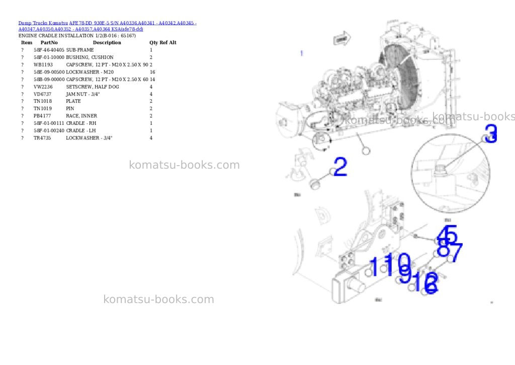 Komatsu AFE78-DD 930E-5 S/N A40336,A40341 - A40342,A40345 - A40347,A40350,A40352 - A40357,A40364 KSA Parts catalog cover Page 8 Komatsu AFE78-DD 930E-5 S/N A40336,A40341 - A40342,A40345 - A40347,A40350,A40352 - A40357,A40364 KSA Parts catalog cover Page 8