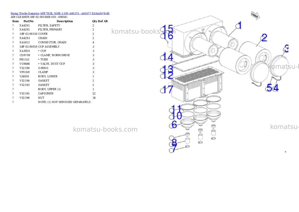 Komatsu AFE78-DL 930E-5 S/N A40375 - A40377 KSA Parts catalog cover Page 5