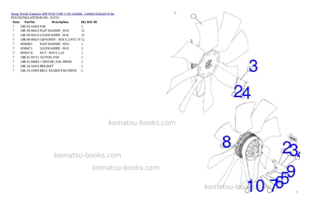 Komatsu AFE78-DS 930E-5 S/N A40404 - A40405 KSA Parts catalog cover Page 3 Komatsu AFE78-DS 930E-5 S/N A40404 - A40405 KSA Parts catalog cover Page 3