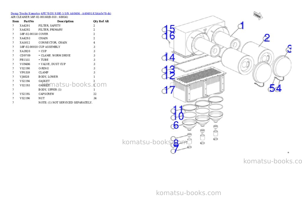 Komatsu AFE78-DS 930E-5 S/N A40404 - A40405 KSA Parts catalog cover Page 6 Komatsu AFE78-DS 930E-5 S/N A40404 - A40405 KSA Parts catalog cover Page 6