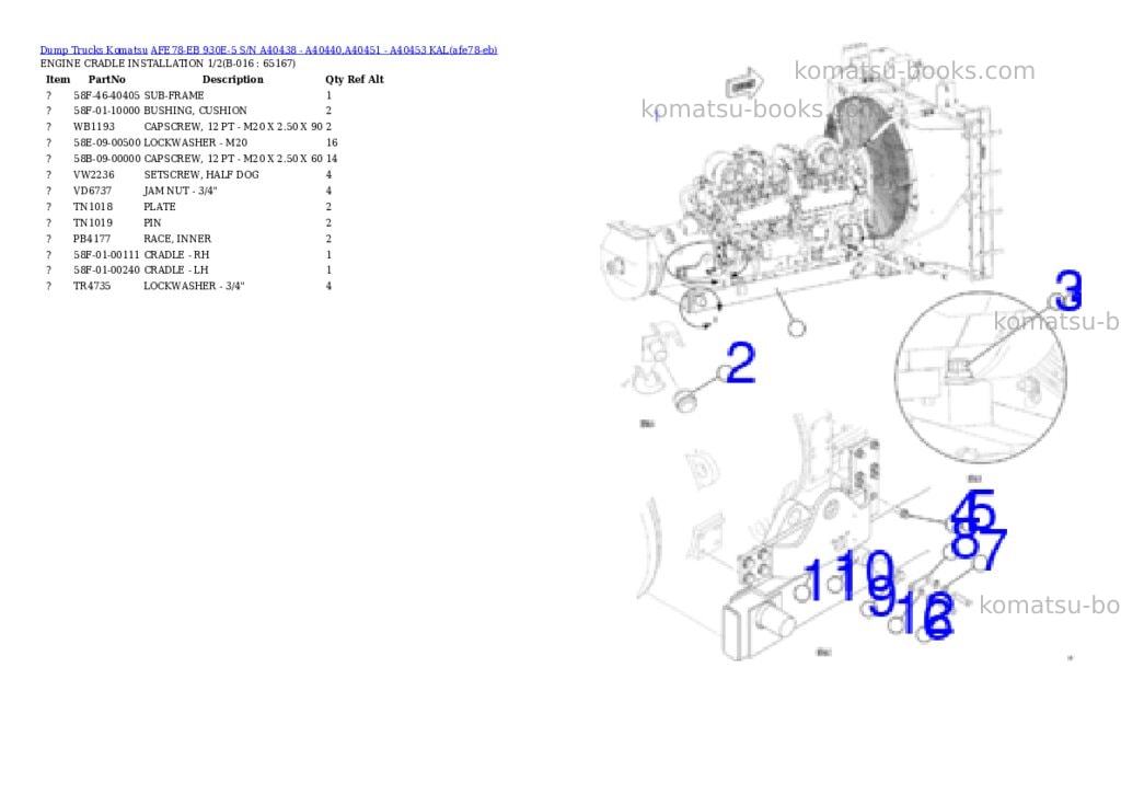 Komatsu AFE78-EB 930E-5 S/N A40438 - A40440,A40451 - A40453 KAL Parts catalog cover Page 8 Komatsu AFE78-EB 930E-5 S/N A40438 - A40440,A40451 - A40453 KAL Parts catalog cover Page 8