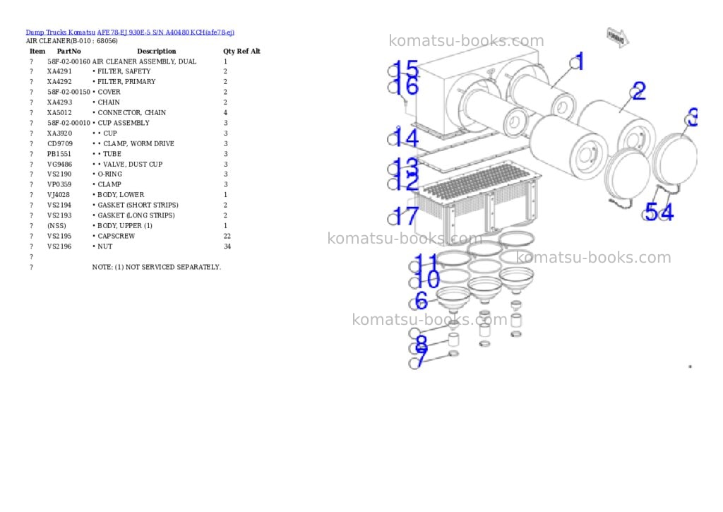Komatsu AFE78-EJ 930E-5 S/N A40480 KCH Parts catalog cover Page 5