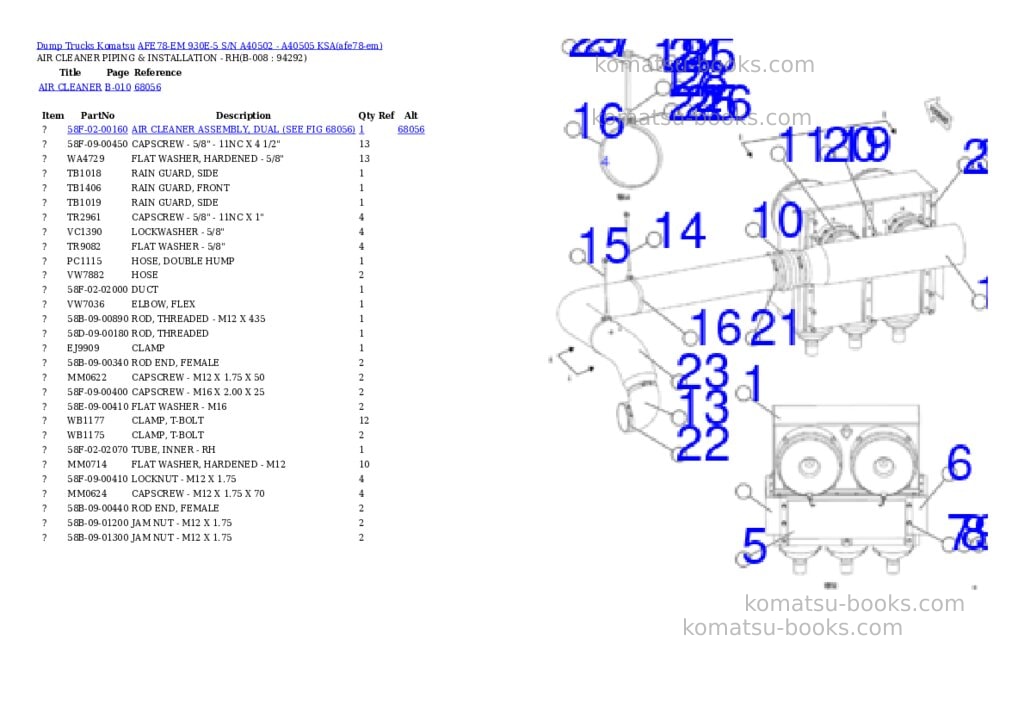 Komatsu AFE78-EM 930E-5 S/N A40502 - A40505 KSA Parts catalog cover Page 4 Komatsu AFE78-EM 930E-5 S/N A40502 - A40505 KSA Parts catalog cover Page 4