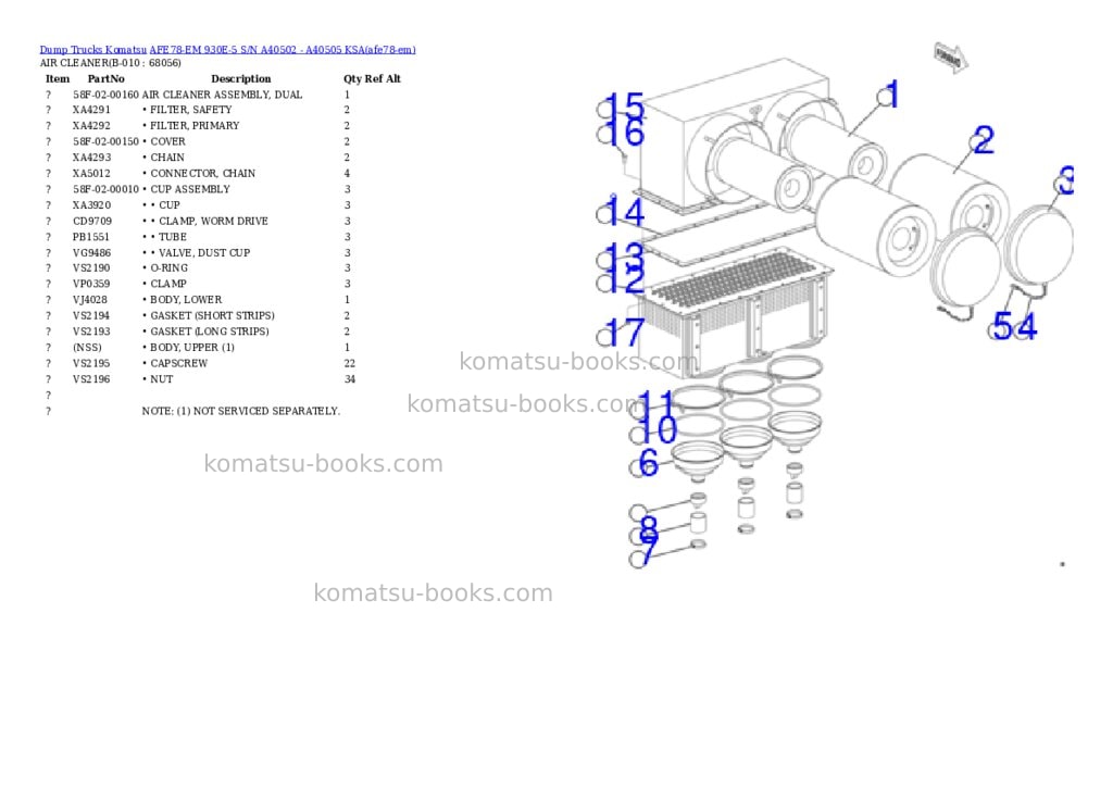 Komatsu AFE78-EM 930E-5 S/N A40502 - A40505 KSA Parts catalog cover Page 5 Komatsu AFE78-EM 930E-5 S/N A40502 - A40505 KSA Parts catalog cover Page 5