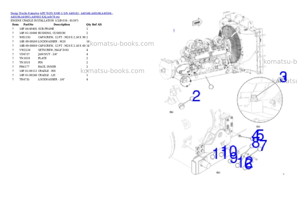 Komatsu AFE78-EX 930E-5 S/N A40583 - A40584,A40586,A40594 - A40596,A40601,A40603 KAL Parts catalog cover Page 8 Komatsu AFE78-EX 930E-5 S/N A40583 - A40584,A40586,A40594 - A40596,A40601,A40603 KAL Parts catalog cover Page 8