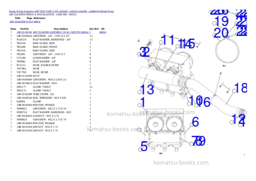 Komatsu AFE78-EY 930E-5 S/N A40589 - A40591,A40598 - A40600 KCH Parts catalog cover Page 3 Komatsu AFE78-EY 930E-5 S/N A40589 - A40591,A40598 - A40600 KCH Parts catalog cover Page 3