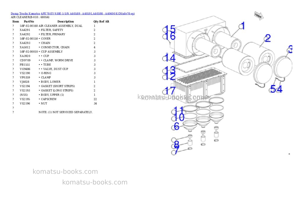 Komatsu AFE78-EY 930E-5 S/N A40589 - A40591,A40598 - A40600 KCH Parts catalog cover Page 5 Komatsu AFE78-EY 930E-5 S/N A40589 - A40591,A40598 - A40600 KCH Parts catalog cover Page 5