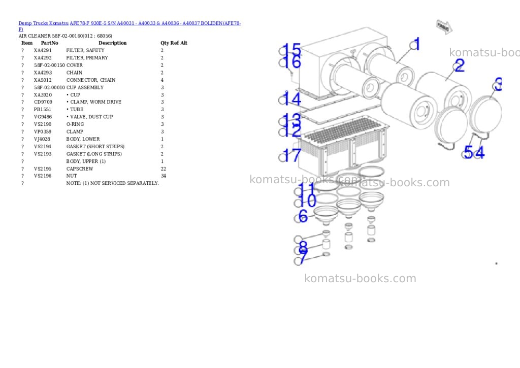 Komatsu afe78-f 930e-5 s/n a40031 - a40033 & a40036 - a40037 boliden Parts catalog cover Page 6 Komatsu afe78-f 930e-5 s/n a40031 - a40033 & a40036 - a40037 boliden Parts catalog cover Page 6