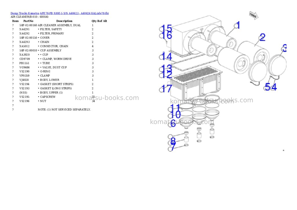 Komatsu AFE78-FB 930E-5 S/N A40623 - A40624 KAL Parts catalog cover Page 5 Komatsu AFE78-FB 930E-5 S/N A40623 - A40624 KAL Parts catalog cover Page 5