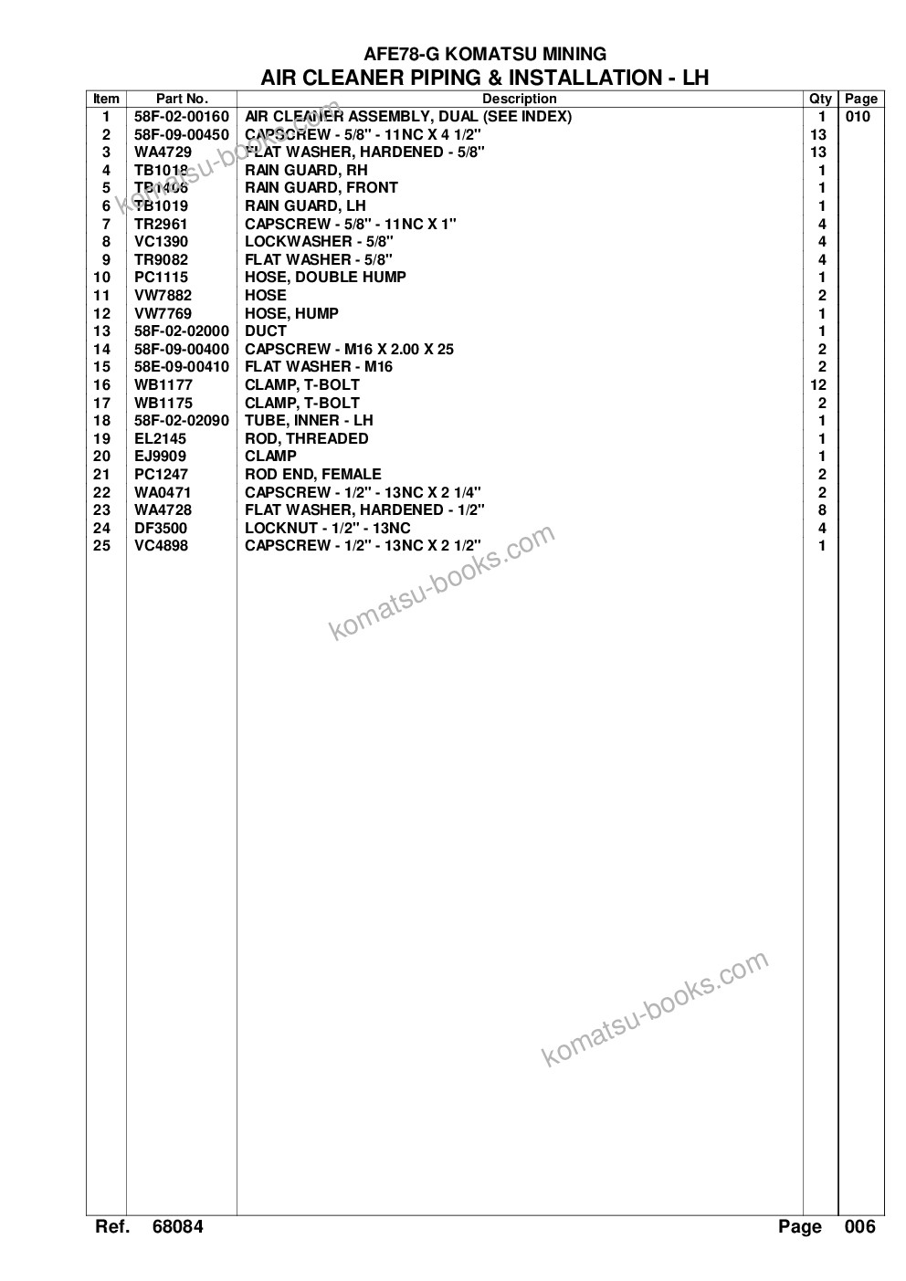 Komatsu afe78-g 930e-5 s/n a40029 - a40030, a40034 - a40035, a40042 - a40043 kal Parts catalog cover Page 9 Komatsu afe78-g 930e-5 s/n a40029 - a40030, a40034 - a40035, a40042 - a40043 kal Parts catalog cover Page 9