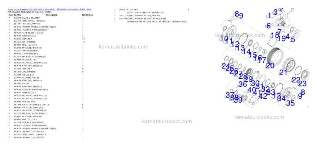 Komatsu AFE78-W 930E-5 S/N A40087 - A40088 BMA GOONYELLA Parts catalog cover Page 7