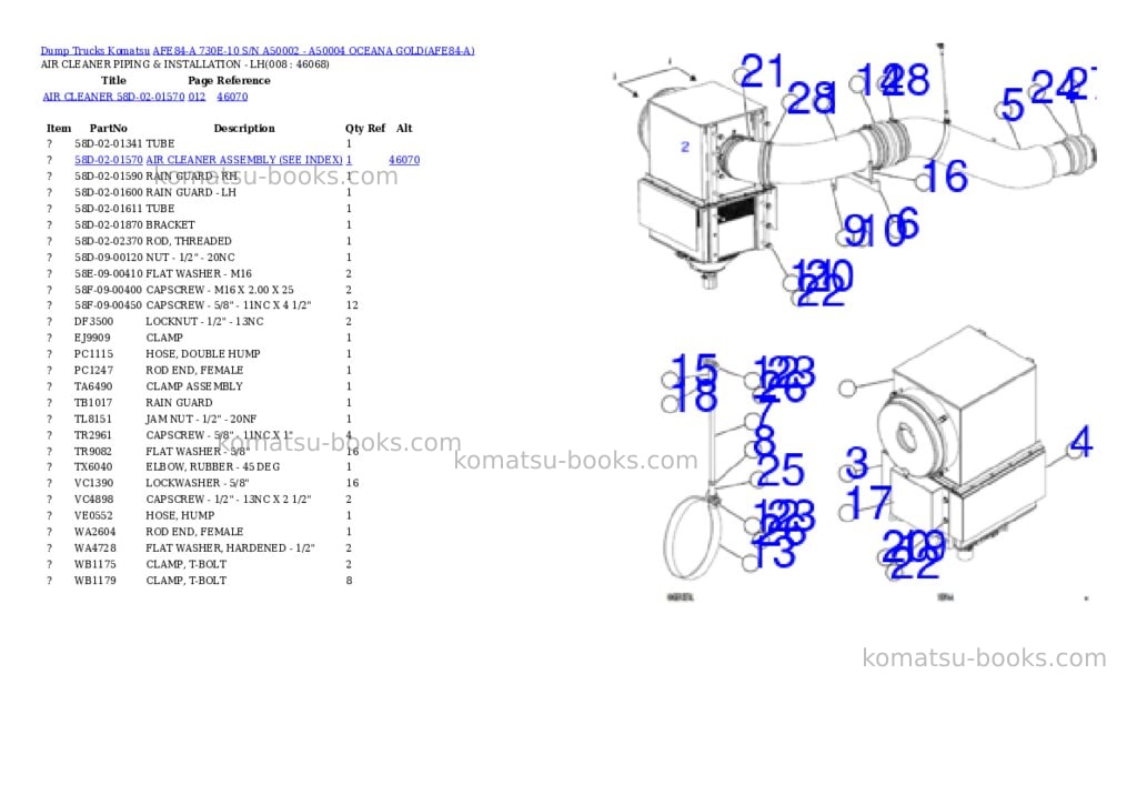 Komatsu afe84-a 730e-10 s/n a50002 - a50004 oceana gold Parts catalog cover Page 4 Komatsu afe84-a 730e-10 s/n a50002 - a50004 oceana gold Parts catalog cover Page 4