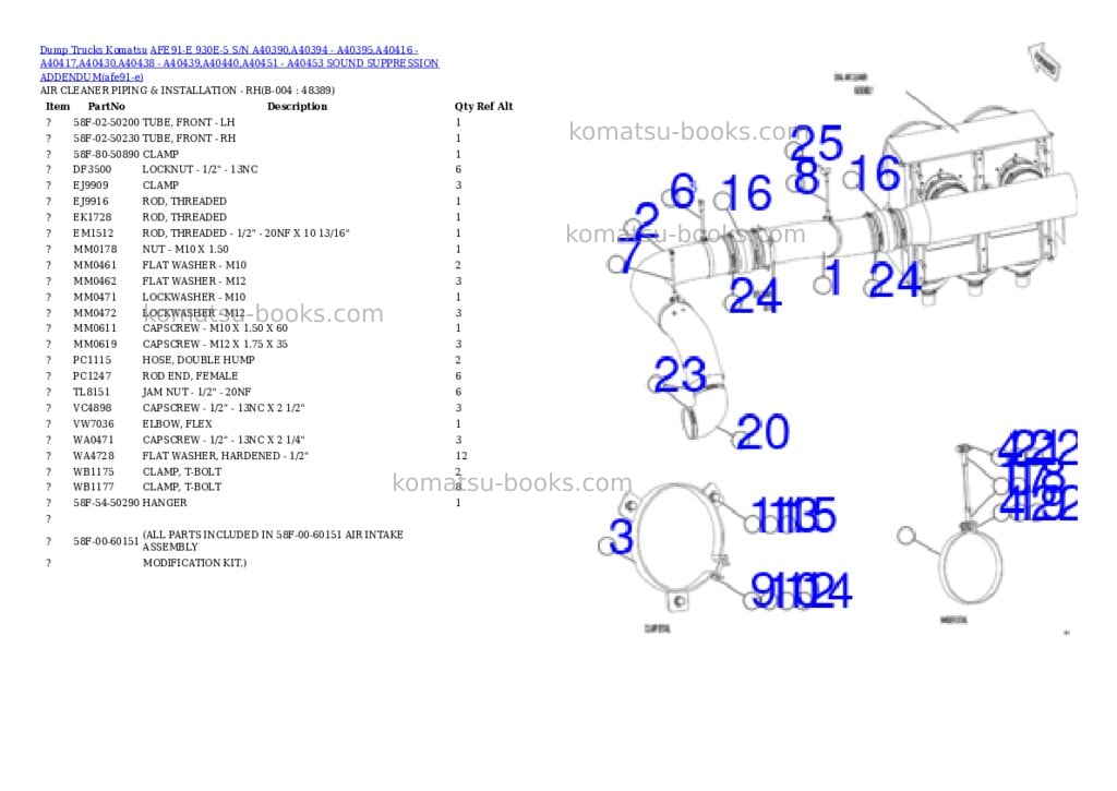 Komatsu AFE91-E 930E-5 S/N A40390,A40394 - A40395,A40416 - A40417,A40430,A40438 - A40439,A40440,A40451 - A40453 SOUND SUPPRESSION ADDENDUM Parts catalog cover Page 2 Komatsu AFE91-E 930E-5 S/N A40390,A40394 - A40395,A40416 - A40417,A40430,A40438 - A40439,A40440,A40451 - A40453 SOUND SUPPRESSION ADDENDUM Parts catalog cover Page 2