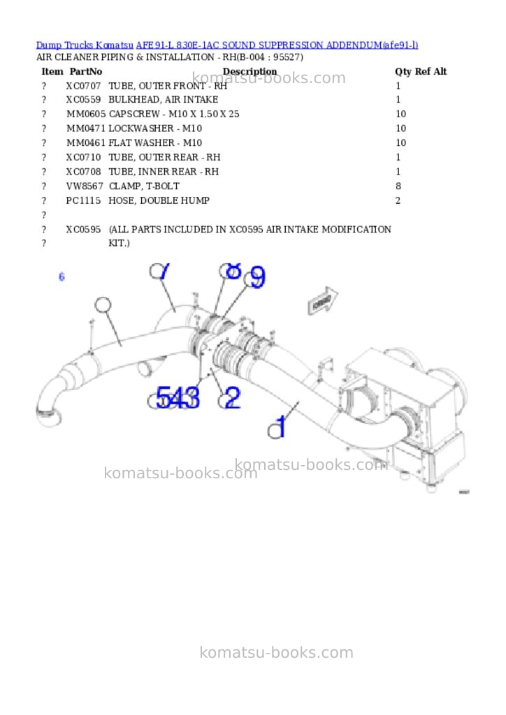 Komatsu AFE91-L 830E-1AC SOUND SUPPRESSION ADDENDUM Parts catalog cover Page 2 Komatsu AFE91-L 830E-1AC SOUND SUPPRESSION ADDENDUM Parts catalog cover Page 2