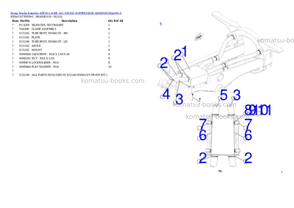 Komatsu AFE91-L 830E-1AC SOUND SUPPRESSION ADDENDUM Parts catalog cover Page 5 Komatsu AFE91-L 830E-1AC SOUND SUPPRESSION ADDENDUM Parts catalog cover Page 5