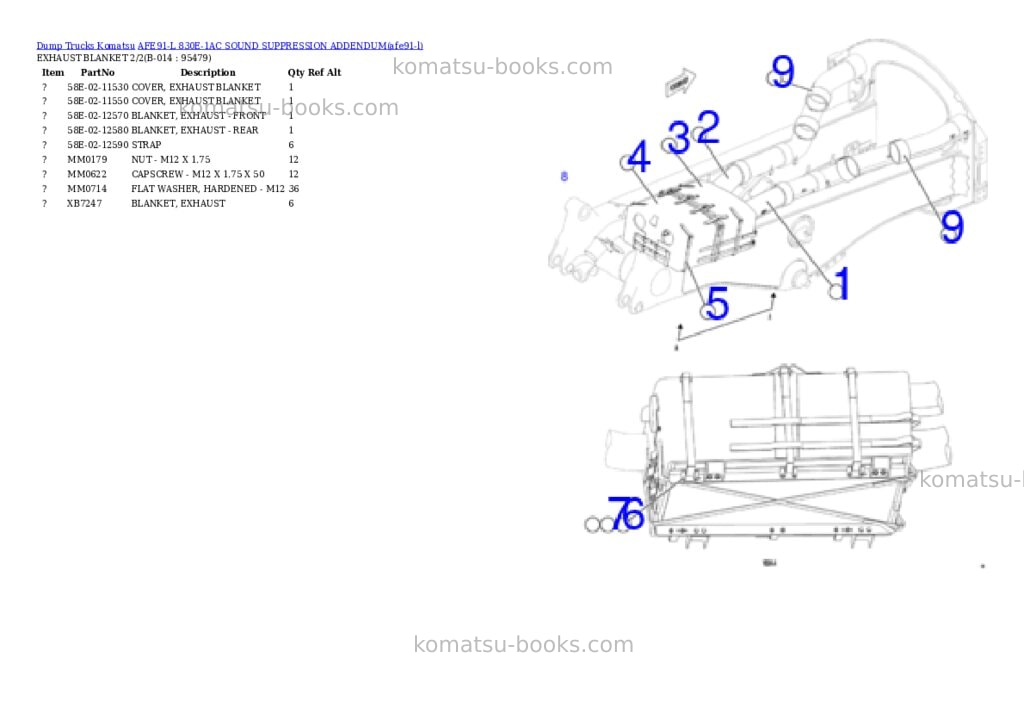 Komatsu AFE91-L 830E-1AC SOUND SUPPRESSION ADDENDUM Parts catalog cover Page 7 Komatsu AFE91-L 830E-1AC SOUND SUPPRESSION ADDENDUM Parts catalog cover Page 7