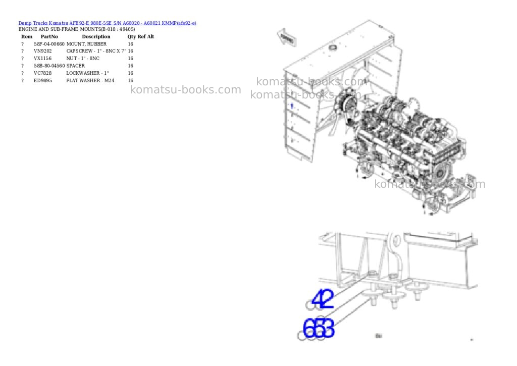 Komatsu AFE92-E 980E-5SE S/N A60020 - A60021 KMMP Parts catalog cover Page 9 Komatsu AFE92-E 980E-5SE S/N A60020 - A60021 KMMP Parts catalog cover Page 9