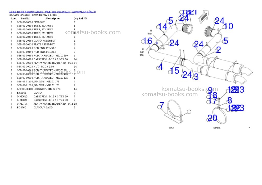 Komatsu AFE92-J 980E-5SE S/N A60037 - A60040 KCH Parts catalog cover Page 10