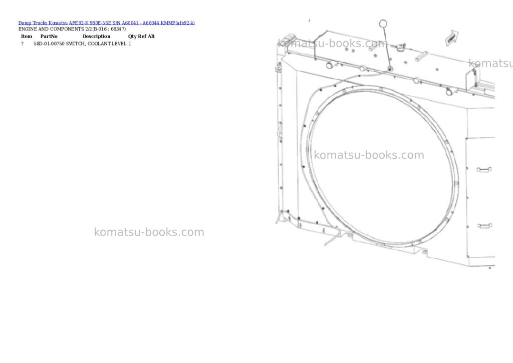 Komatsu AFE92-K 980E-5SE S/N A60041 - A60044 KMMP Parts catalog cover Page 8
