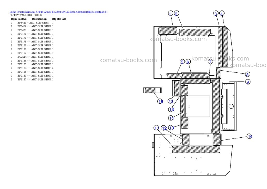 Komatsu afp49-a thru e 530m s/n a30001-a30008 dh627-0 Parts catalog cover Page 5 Komatsu afp49-a thru e 530m s/n a30001-a30008 dh627-0 Parts catalog cover Page 5