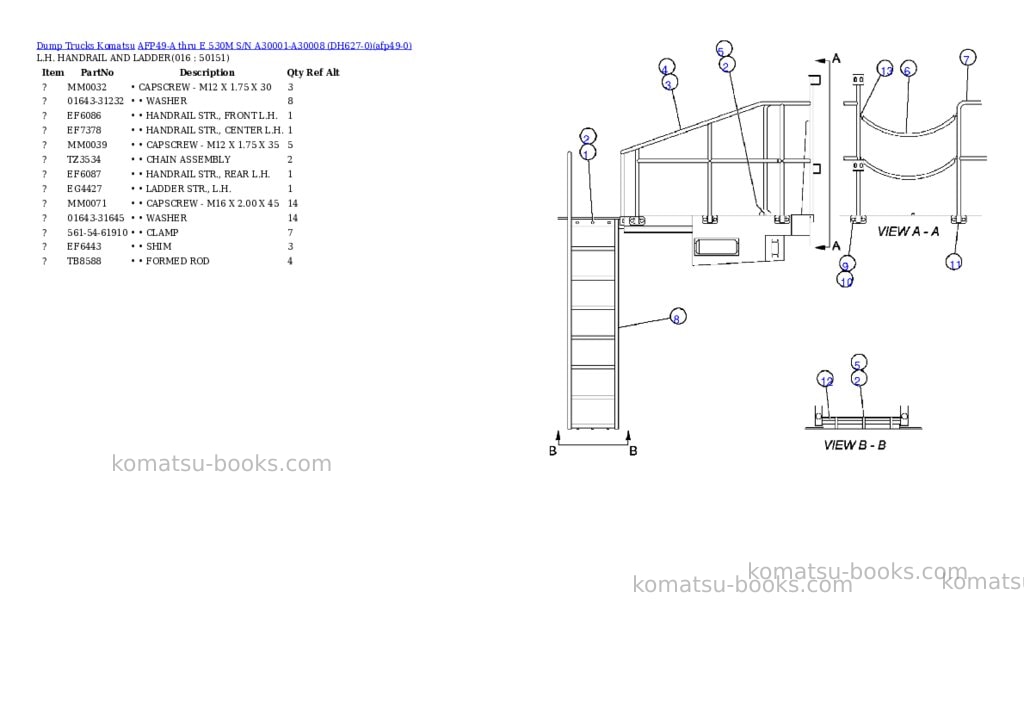 Komatsu afp49-a thru e 530m s/n a30001-a30008 dh627-0 Parts catalog cover Page 8 Komatsu afp49-a thru e 530m s/n a30001-a30008 dh627-0 Parts catalog cover Page 8