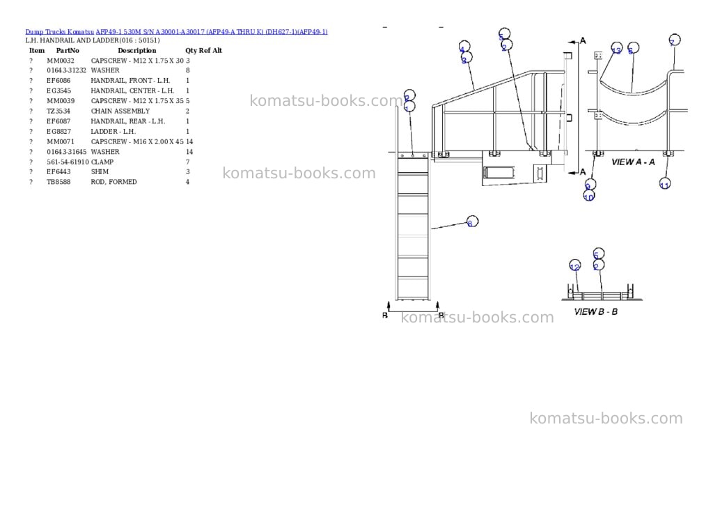 Komatsu afp49-1 530m s/n a30001-a30017 afp49-a thru k dh627-1 Parts catalog cover Page 8 Komatsu afp49-1 530m s/n a30001-a30017 afp49-a thru k dh627-1 Parts catalog cover Page 8