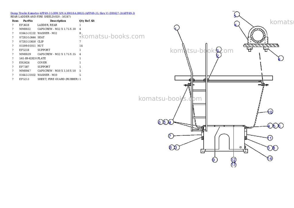Komatsu afp49-3 530m s/n a30018-a30035 afp49-3 l thru v dh627-3 Parts catalog cover Page 10 Komatsu afp49-3 530m s/n a30018-a30035 afp49-3 l thru v dh627-3 Parts catalog cover Page 10