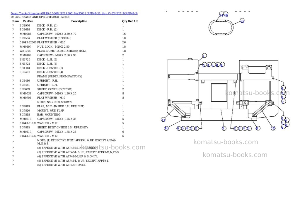 Komatsu afp49-3 530m s/n a30018-a30035 afp49-3 l thru v dh627-3 Parts catalog cover Page 4 Komatsu afp49-3 530m s/n a30018-a30035 afp49-3 l thru v dh627-3 Parts catalog cover Page 4