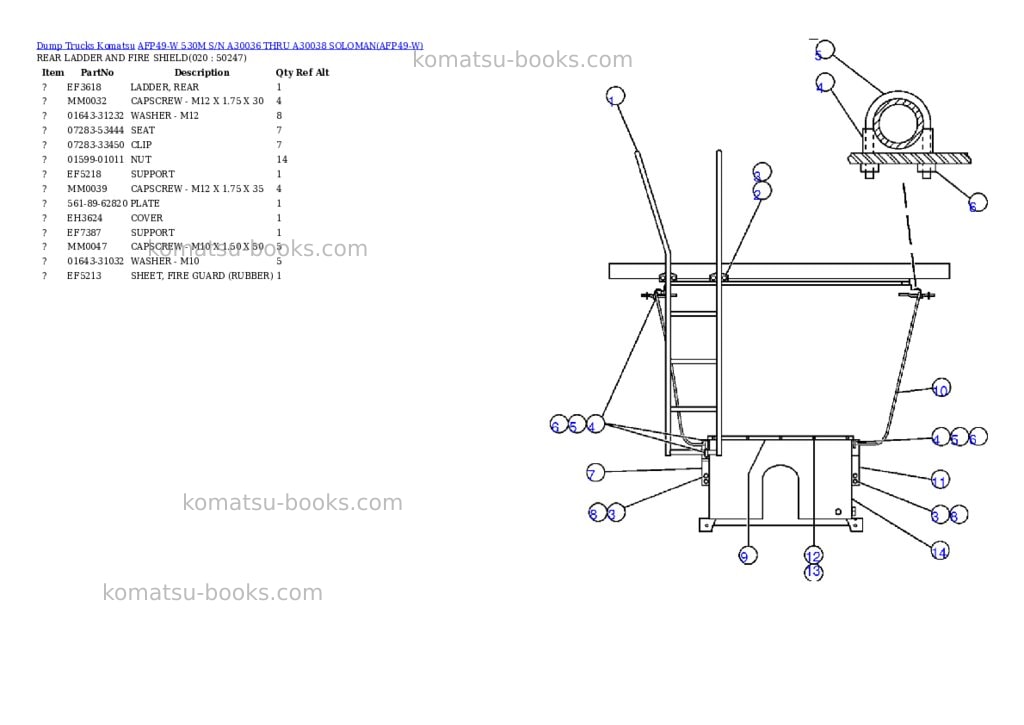 Komatsu afp49-w 530m s/n a30036 thru a30038 soloman Parts catalog cover Page 10 Komatsu afp49-w 530m s/n a30036 thru a30038 soloman Parts catalog cover Page 10