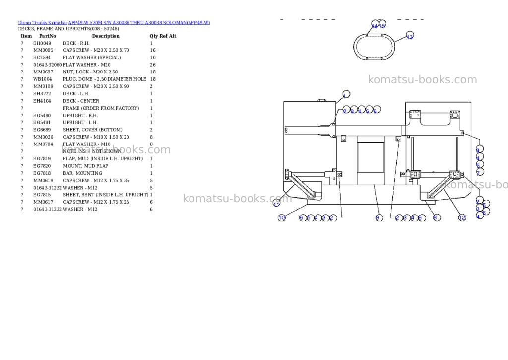 Komatsu afp49-w 530m s/n a30036 thru a30038 soloman Parts catalog cover Page 4 Komatsu afp49-w 530m s/n a30036 thru a30038 soloman Parts catalog cover Page 4