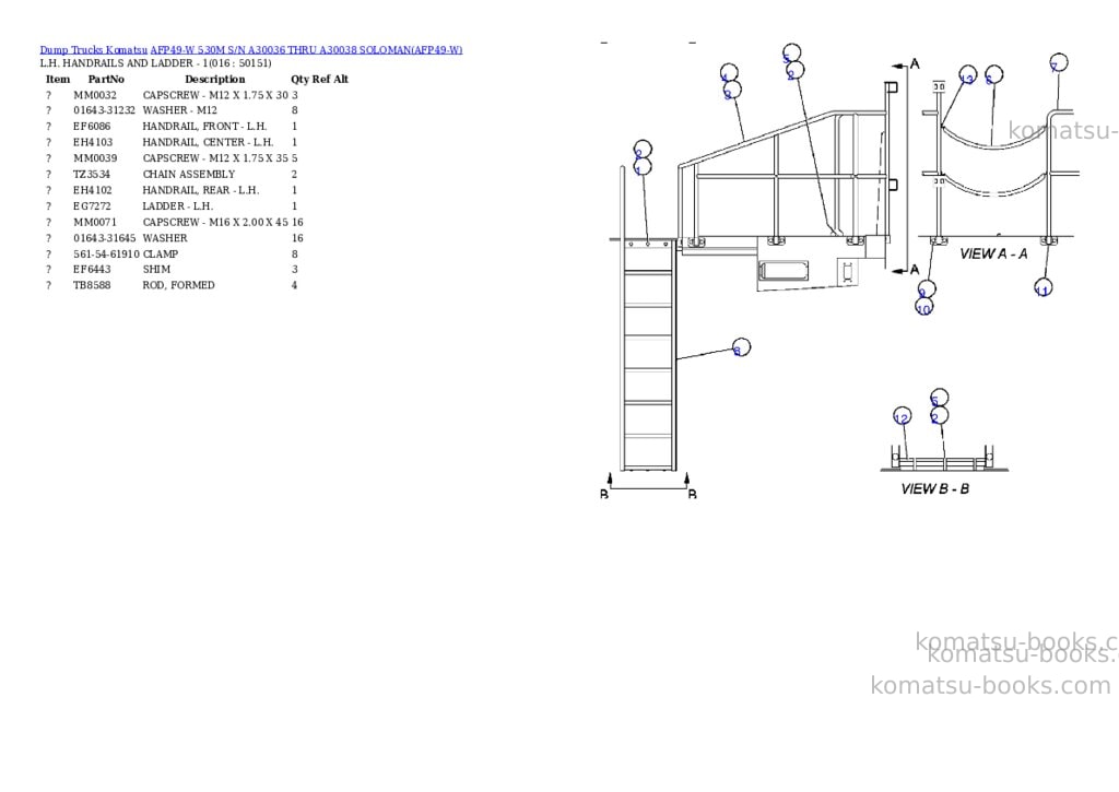 Komatsu afp49-w 530m s/n a30036 thru a30038 soloman Parts catalog cover Page 8 Komatsu afp49-w 530m s/n a30036 thru a30038 soloman Parts catalog cover Page 8