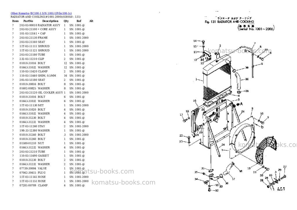 Komatsu BC100-1 S/N 1001-UP Parts catalog cover Page 4 Komatsu BC100-1 S/N 1001-UP Parts catalog cover Page 4