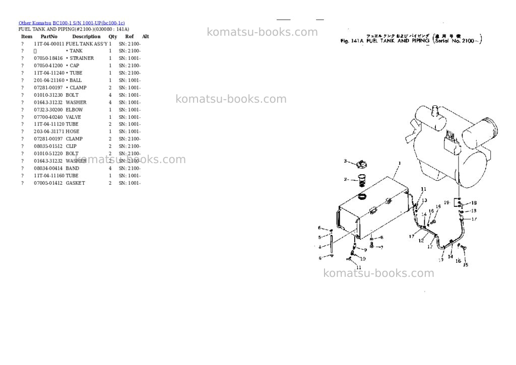 Komatsu BC100-1 S/N 1001-UP Parts catalog cover Page 7 Komatsu BC100-1 S/N 1001-UP Parts catalog cover Page 7