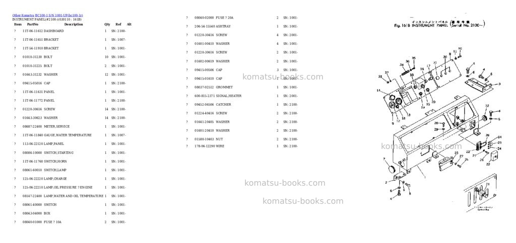 Komatsu bc100-1 s/n 1001-up Parts catalog cover Page 10 Komatsu bc100-1 s/n 1001-up Parts catalog cover Page 10