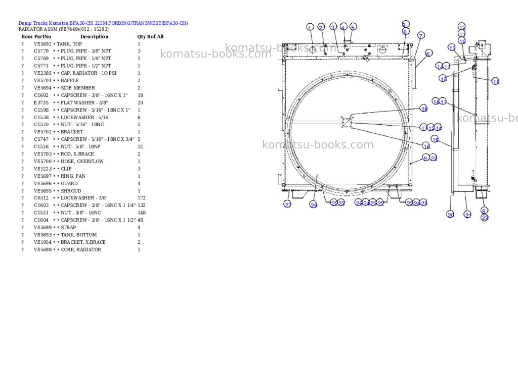 Komatsu bfa30-ch 325m fording/transwest Parts catalog cover Page 6 Komatsu bfa30-ch 325m fording/transwest Parts catalog cover Page 6