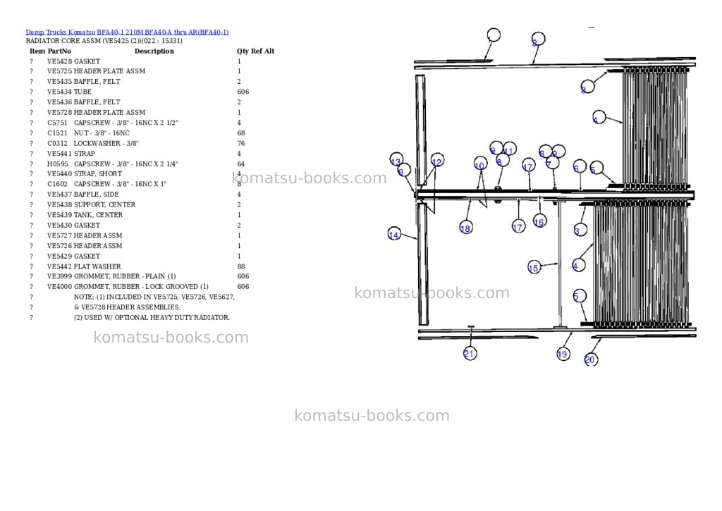Komatsu bfa40-1 210m bfa40-a thru ar Parts catalog cover Page 10