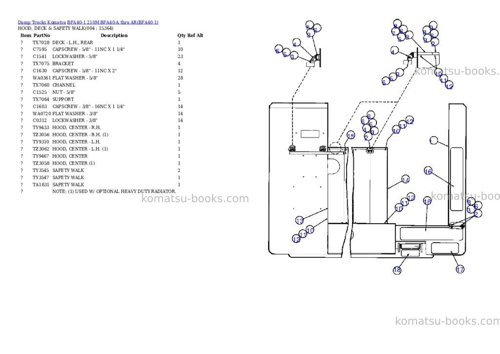 Komatsu bfa40-1 210m bfa40-a thru ar Parts catalog cover Page 2