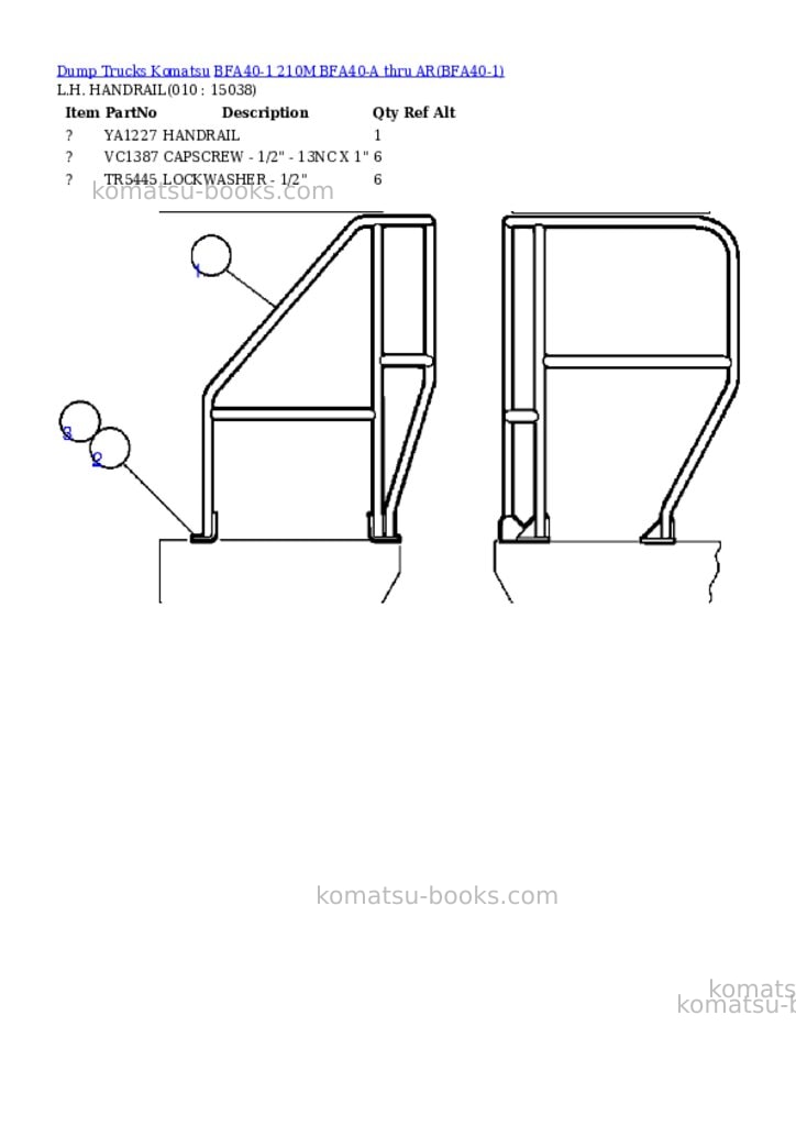Komatsu bfa40-1 210m bfa40-a thru ar Parts catalog cover Page 5