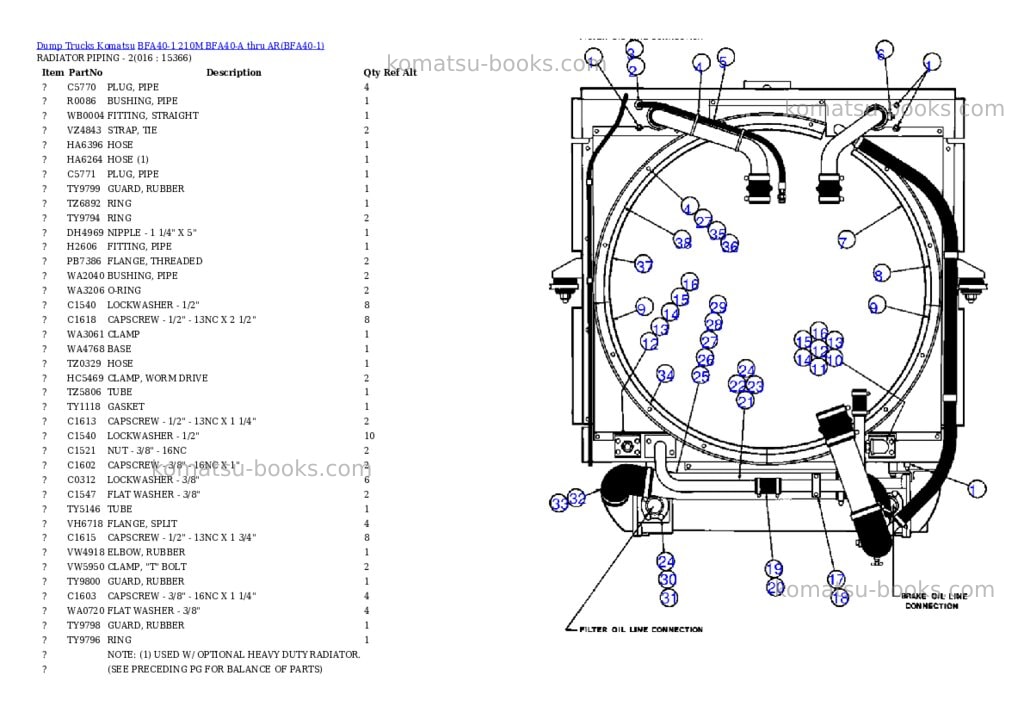 Komatsu bfa40-1 210m bfa40-a thru ar Parts catalog cover Page 7