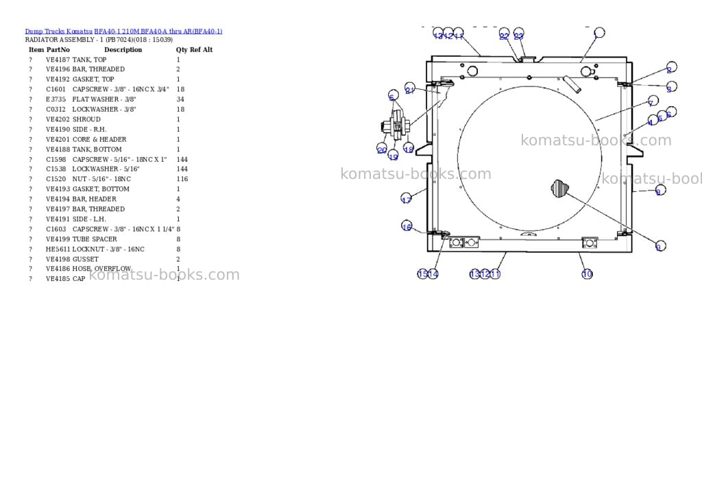 Komatsu bfa40-1 210m bfa40-a thru ar Parts catalog cover Page 8