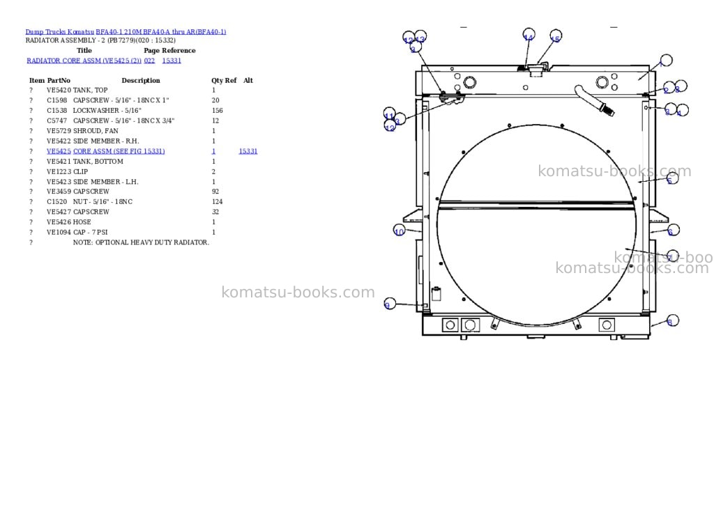 Komatsu bfa40-1 210m bfa40-a thru ar Parts catalog cover Page 9