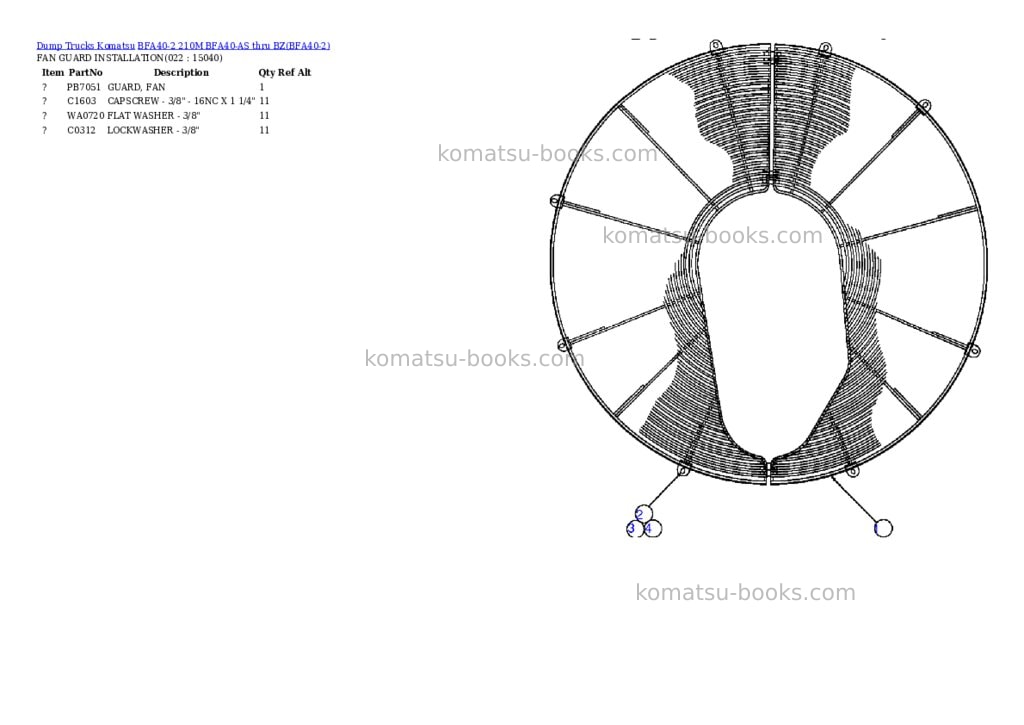 Komatsu bfa40-2 210m bfa40-as thru bz Parts catalog cover Page 10