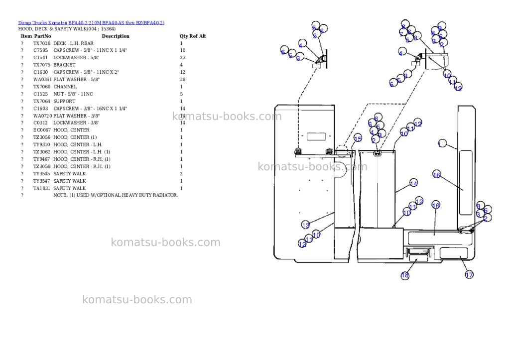 Komatsu bfa40-2 210m bfa40-as thru bz Parts catalog cover Page 2